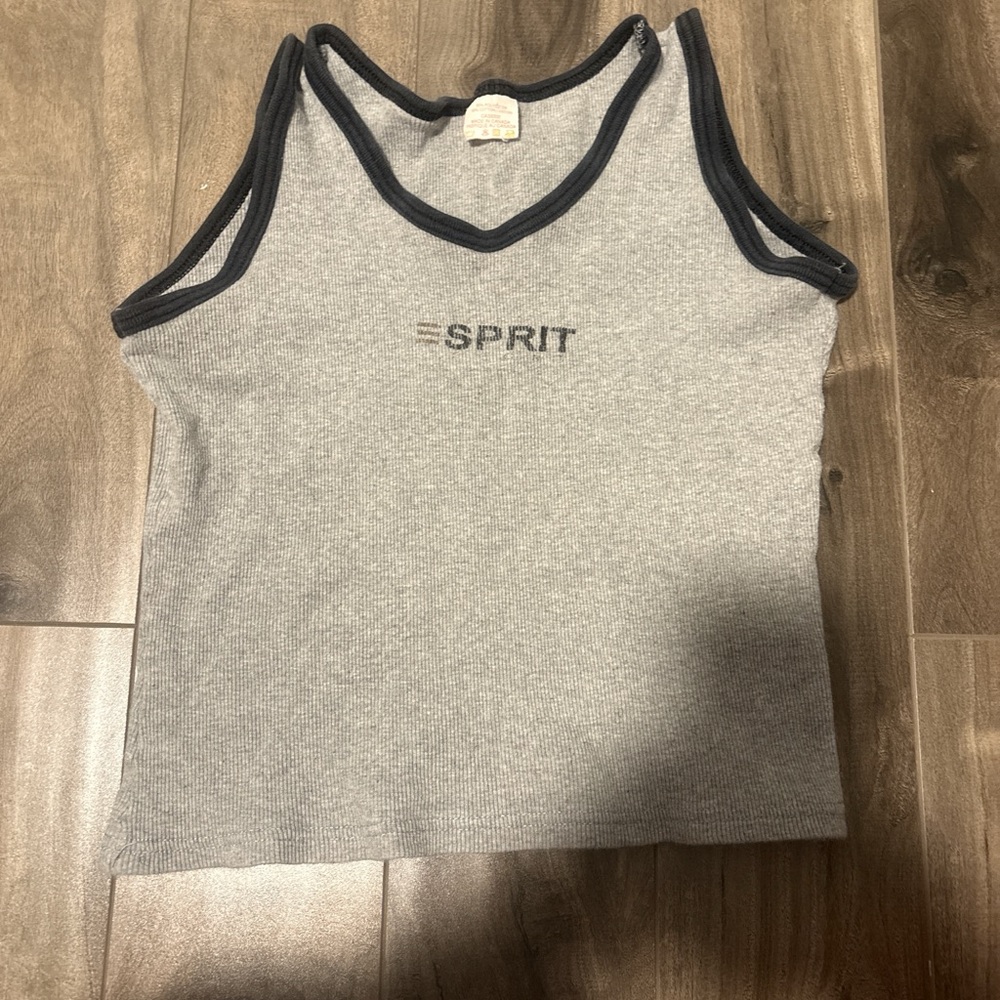 Esprit Heather Gray Tank with Dark Edges
